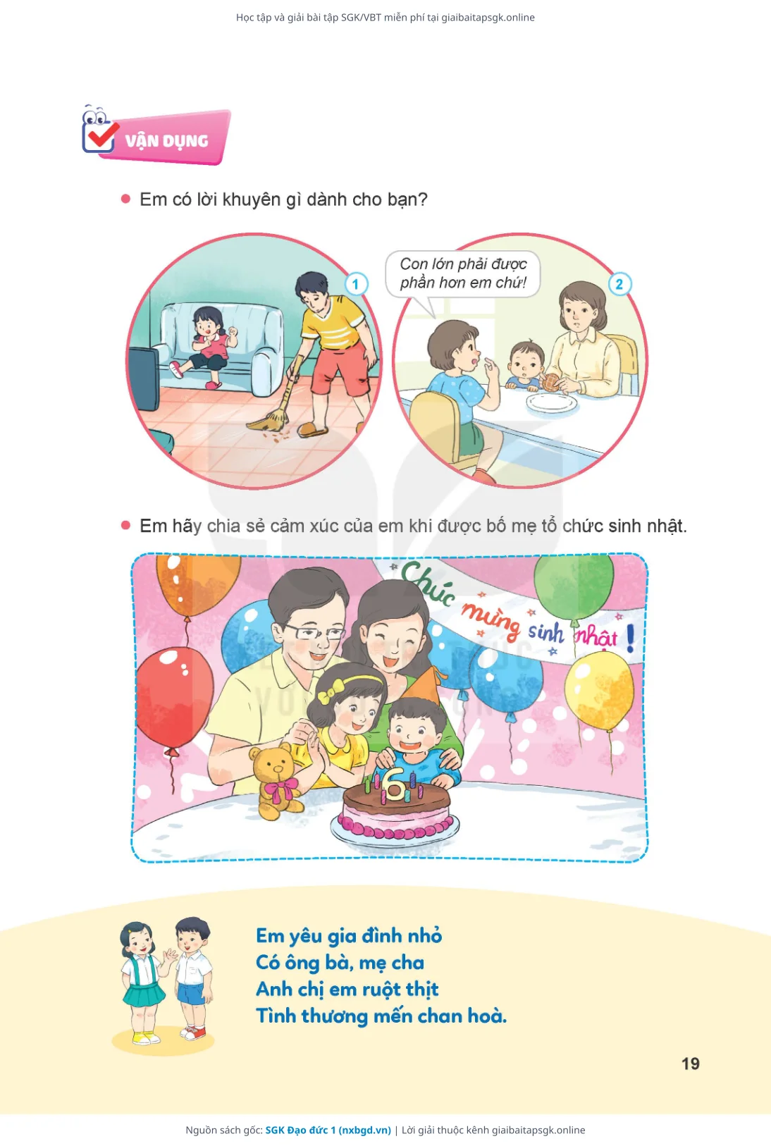 Trang 19 sách giáo khoa SGK Đạo đức 1 thu nhỏ