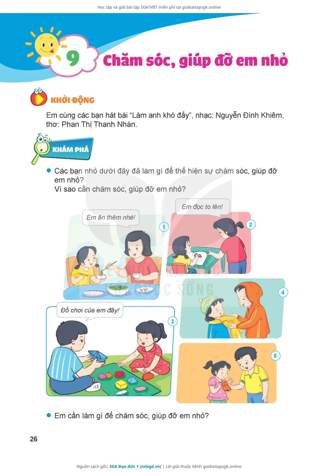 Trang 26 sách giáo khoa SGK Đạo đức 1 bản chuẩn
