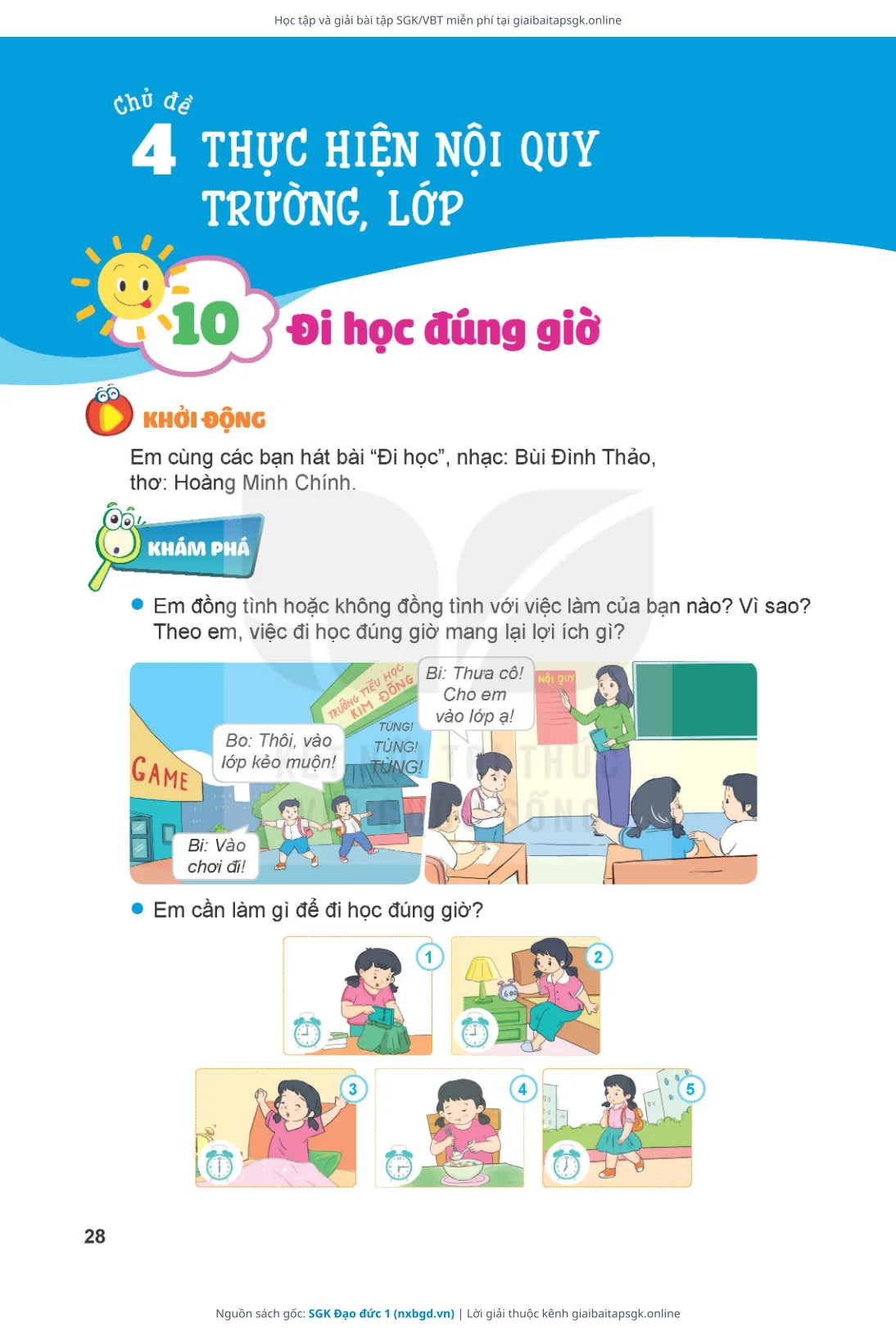Trang 28 sách giáo khoa SGK Đạo đức 1 bản chuẩn