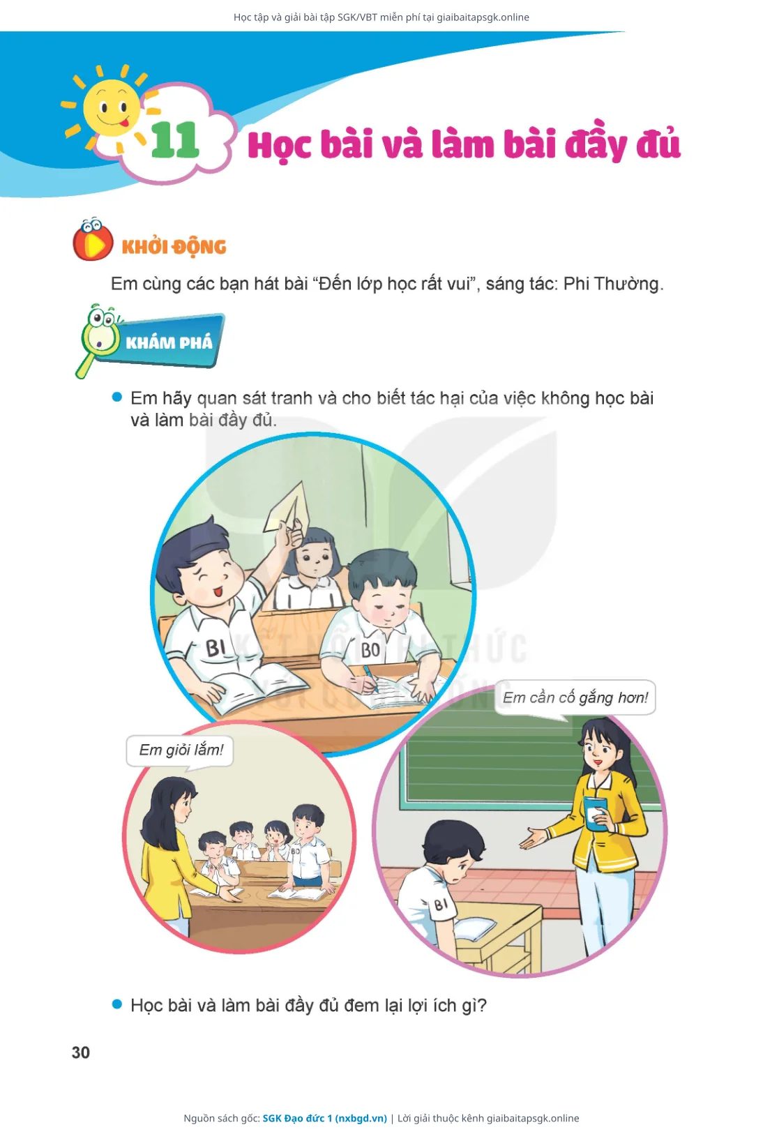 Trang 31 sách giáo khoa SGK Đạo đức 1 thu nhỏ
