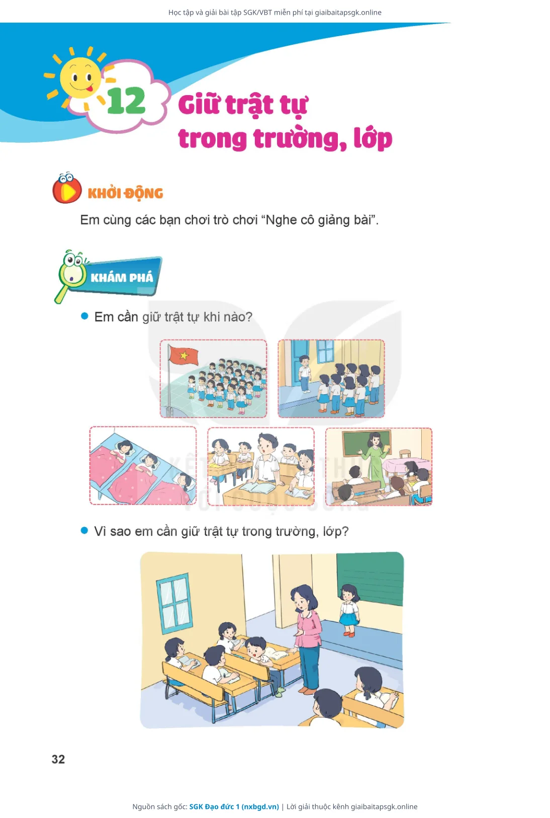 Trang 33 sách giáo khoa SGK Đạo đức 1 thu nhỏ