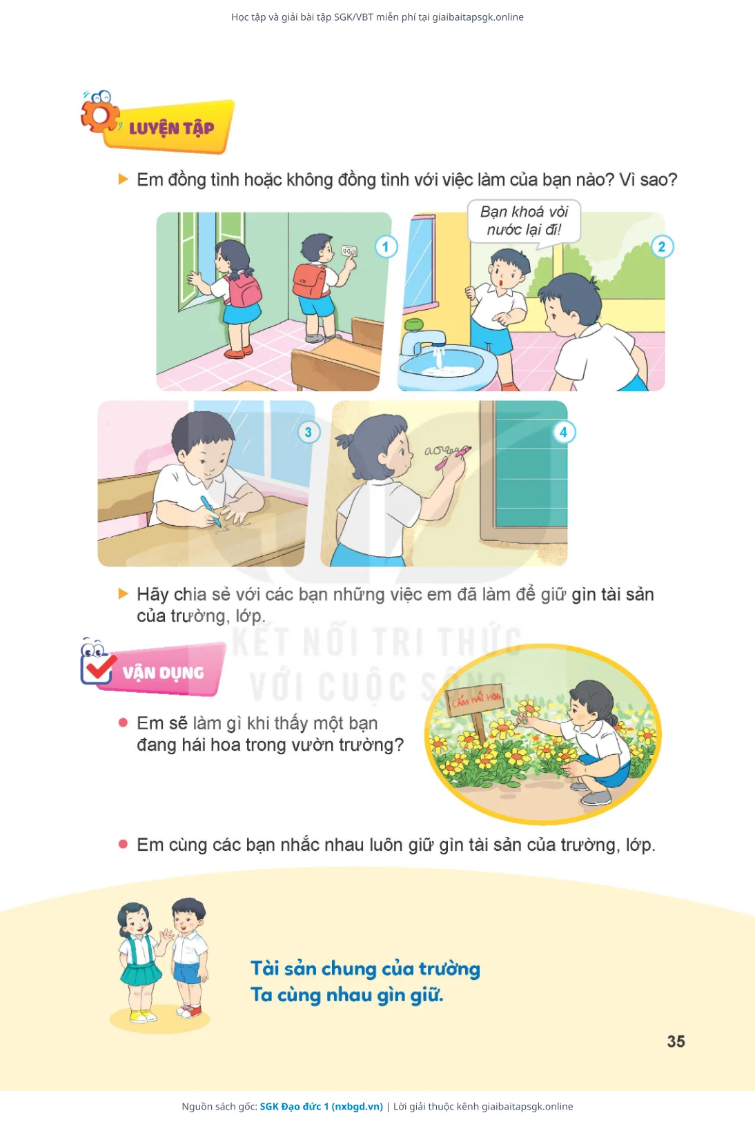 Trang 35 sách giáo khoa SGK Đạo đức 1 thu nhỏ