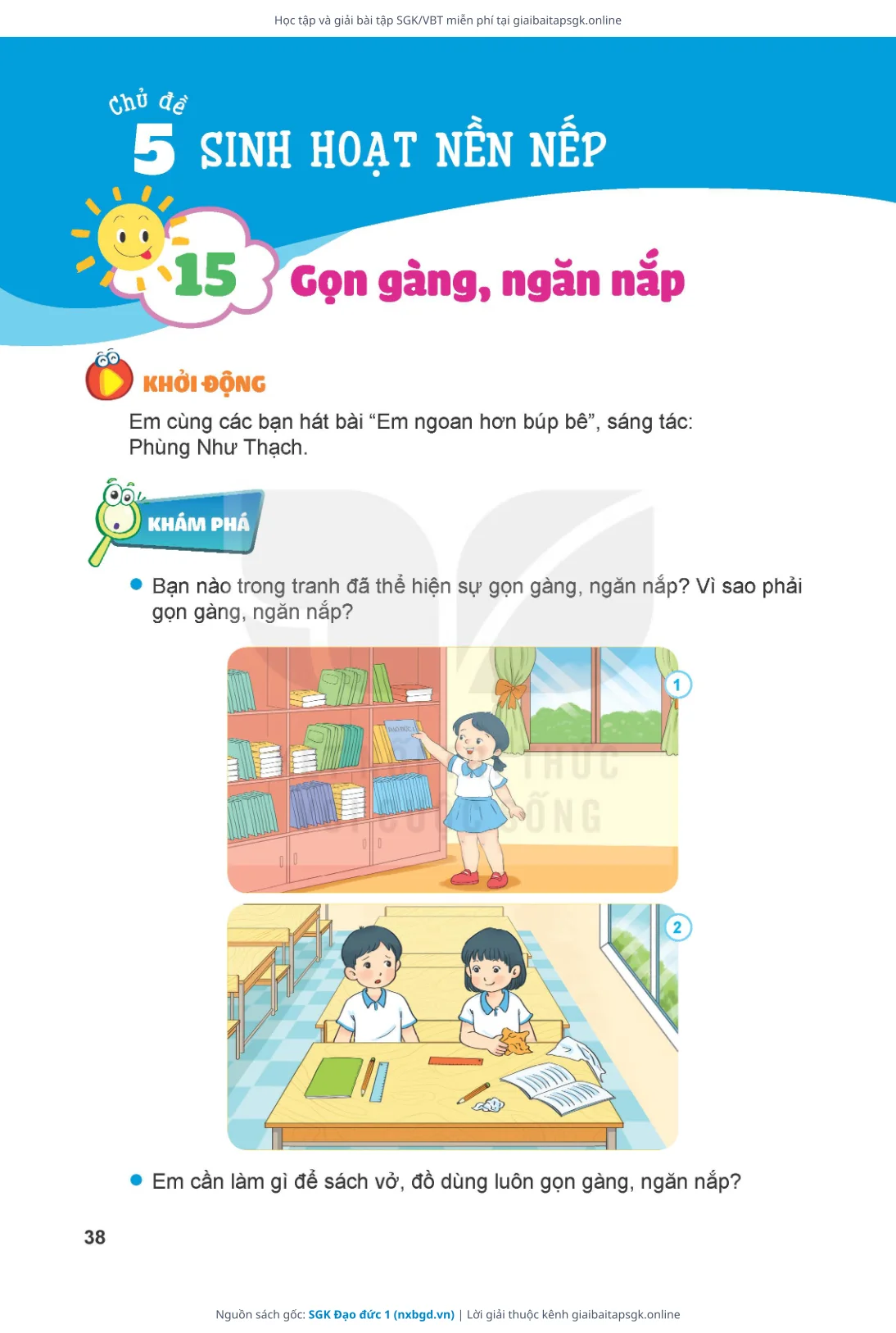 Trang 38 sách giáo khoa SGK Đạo đức 1 bản chuẩn