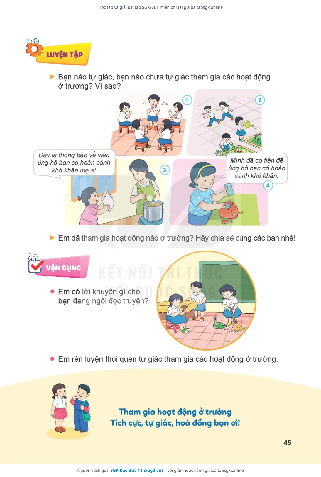 Trang 45 sách giáo khoa SGK Đạo đức 1 thu nhỏ