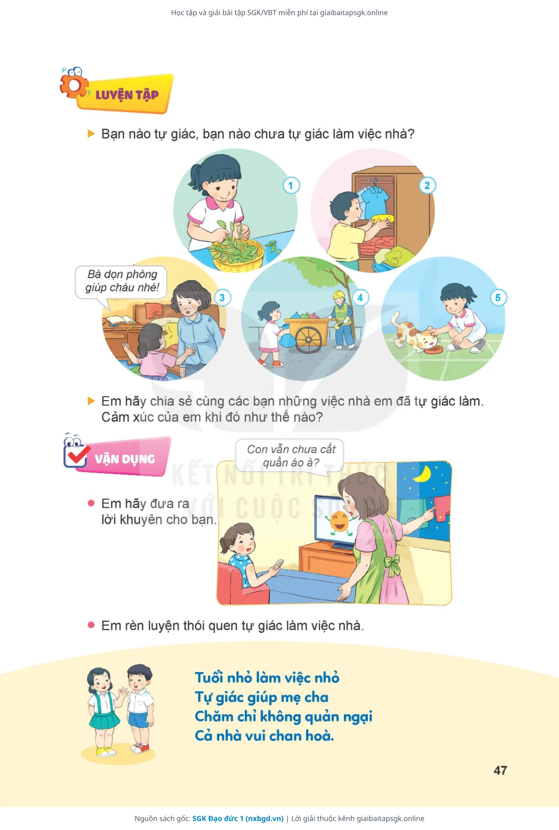 Trang 47 sách giáo khoa SGK Đạo đức 1 thu nhỏ