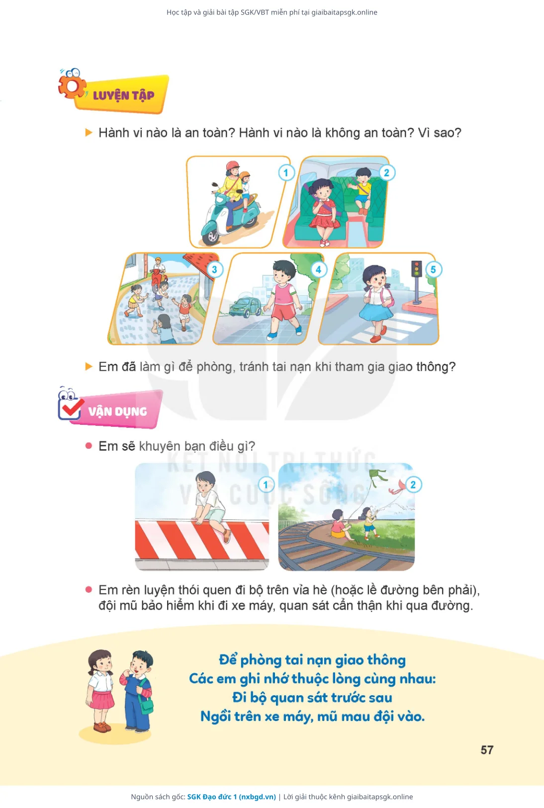 Trang 57 sách giáo khoa SGK Đạo đức 1 thu nhỏ