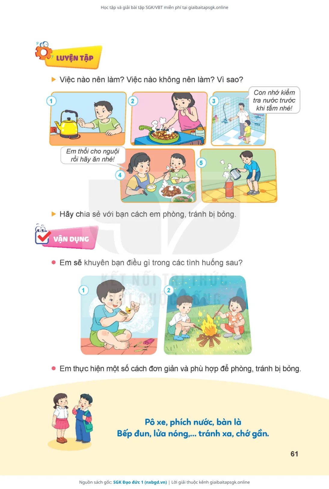 Trang 61 sách giáo khoa SGK Đạo đức 1 thu nhỏ