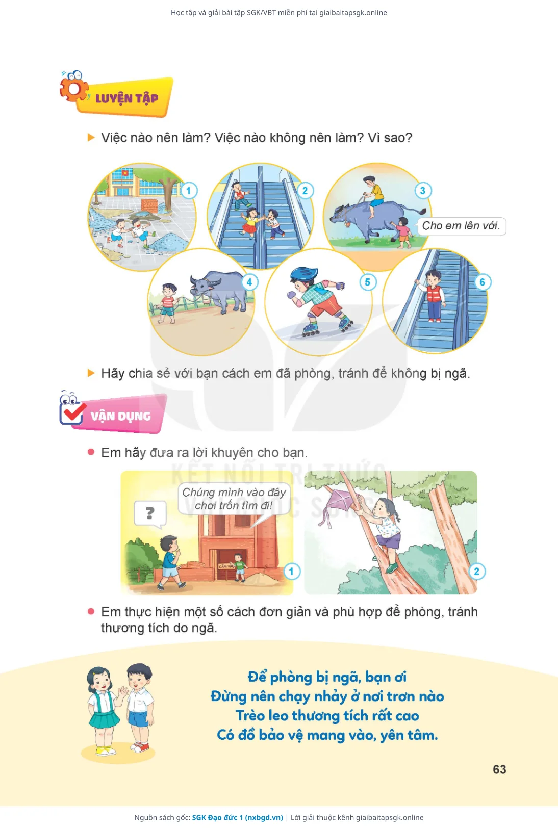 Trang 63 sách giáo khoa SGK Đạo đức 1 thu nhỏ