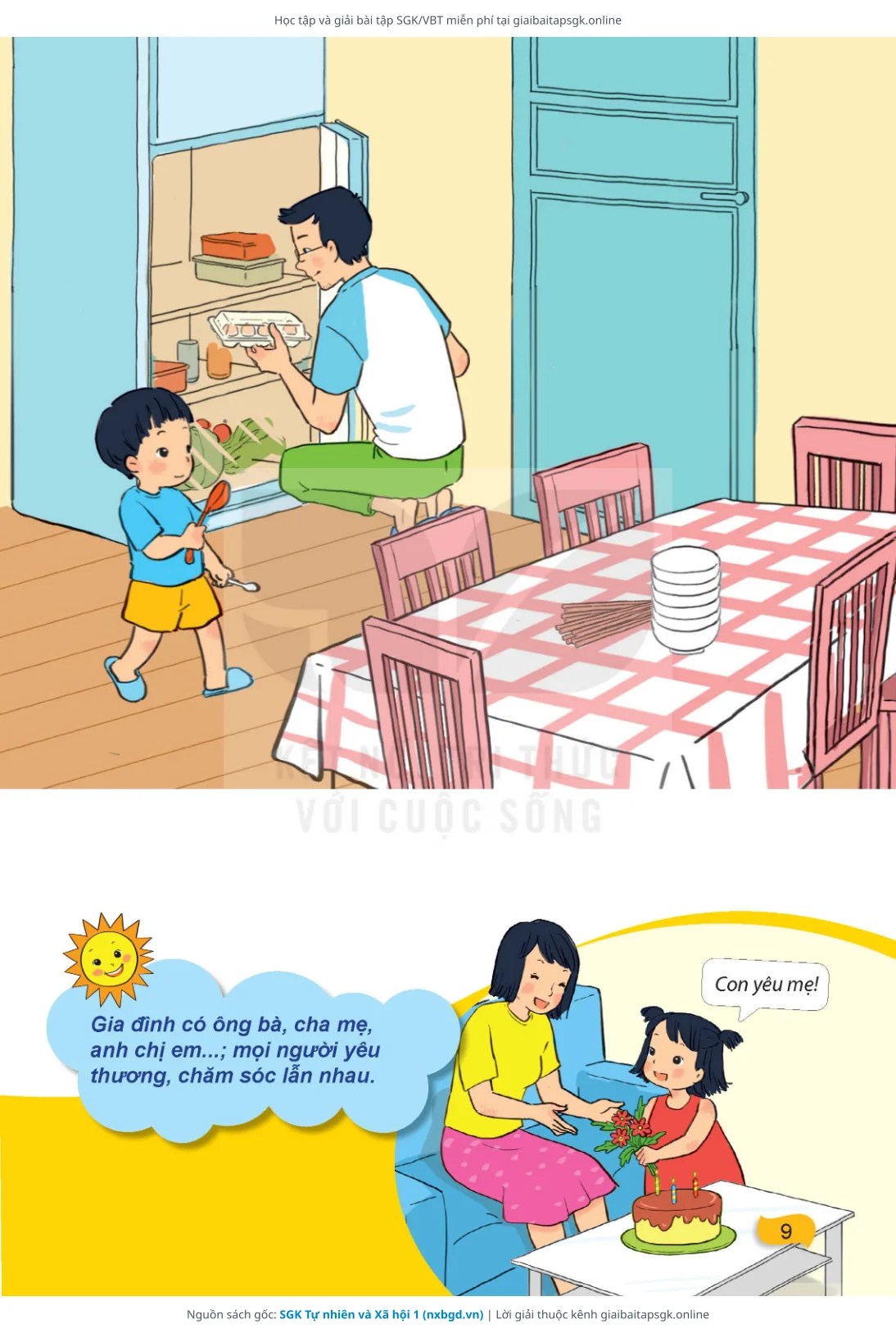 Trang 10 sách giáo khoa SGK Tự nhiên và Xã hội 1 thu nhỏ