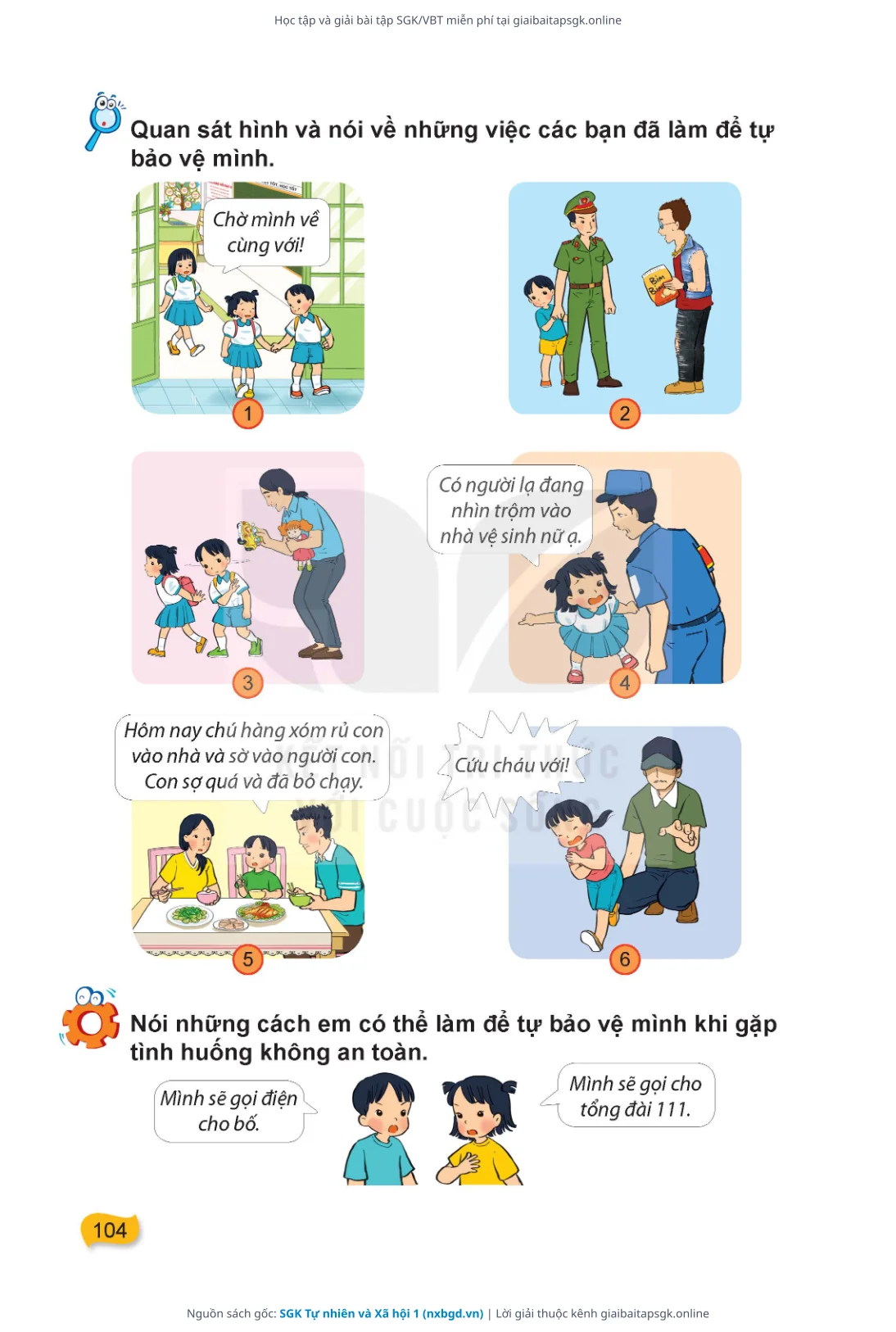 Trang 105 sách giáo khoa SGK Tự nhiên và Xã hội 1 thu nhỏ