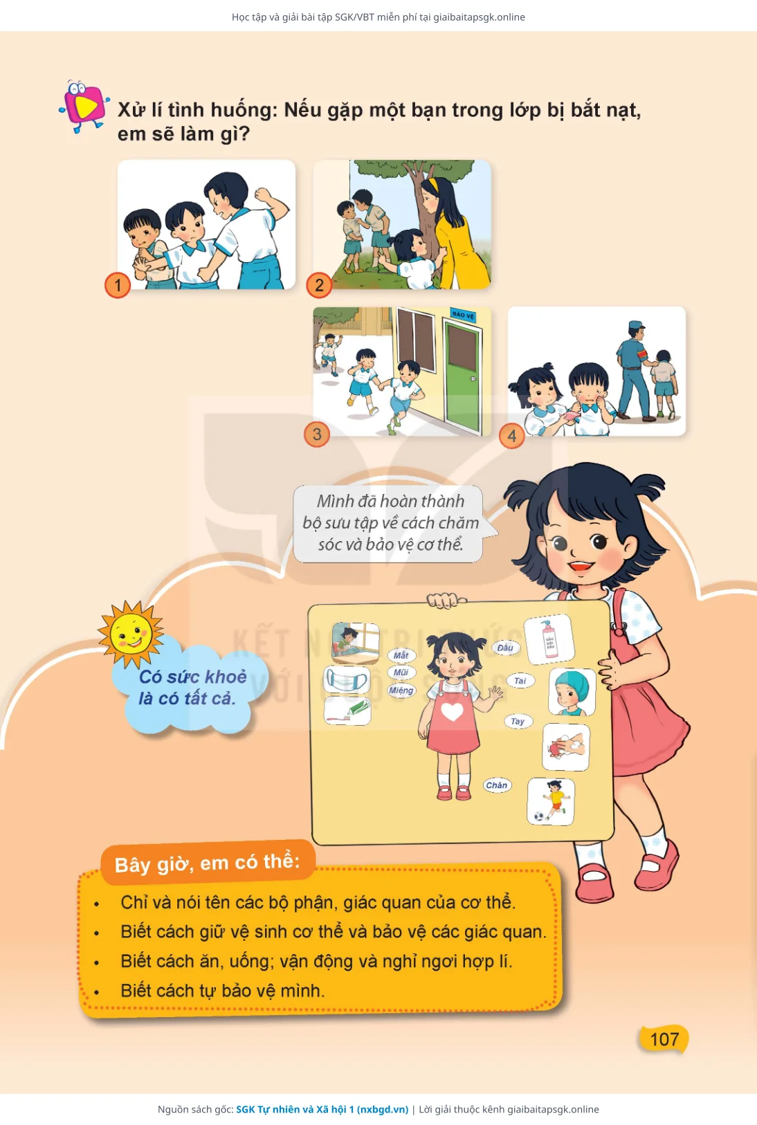 Trang 108 sách giáo khoa SGK Tự nhiên và Xã hội 1 thu nhỏ