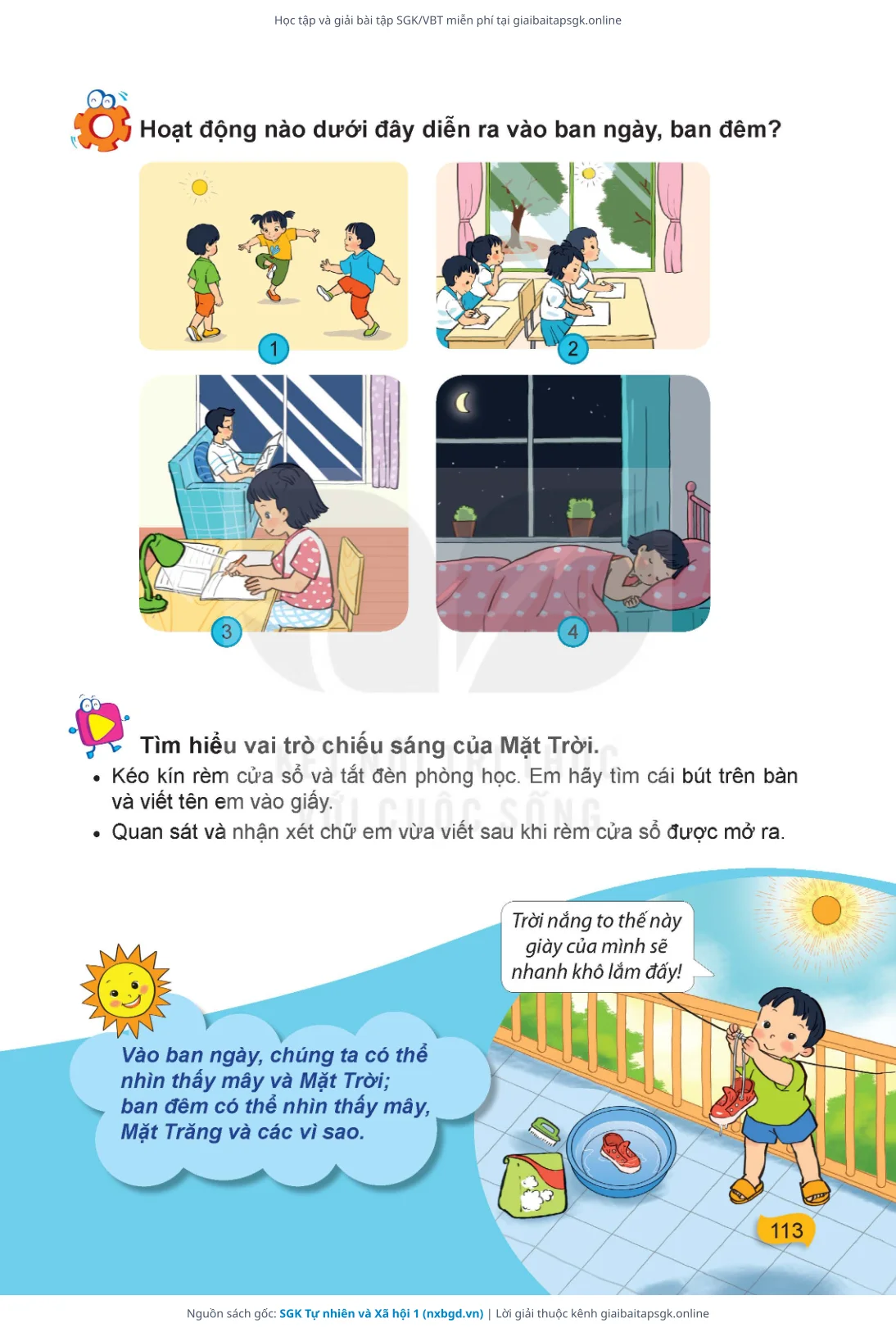 Trang 114 sách giáo khoa SGK Tự nhiên và Xã hội 1 thu nhỏ
