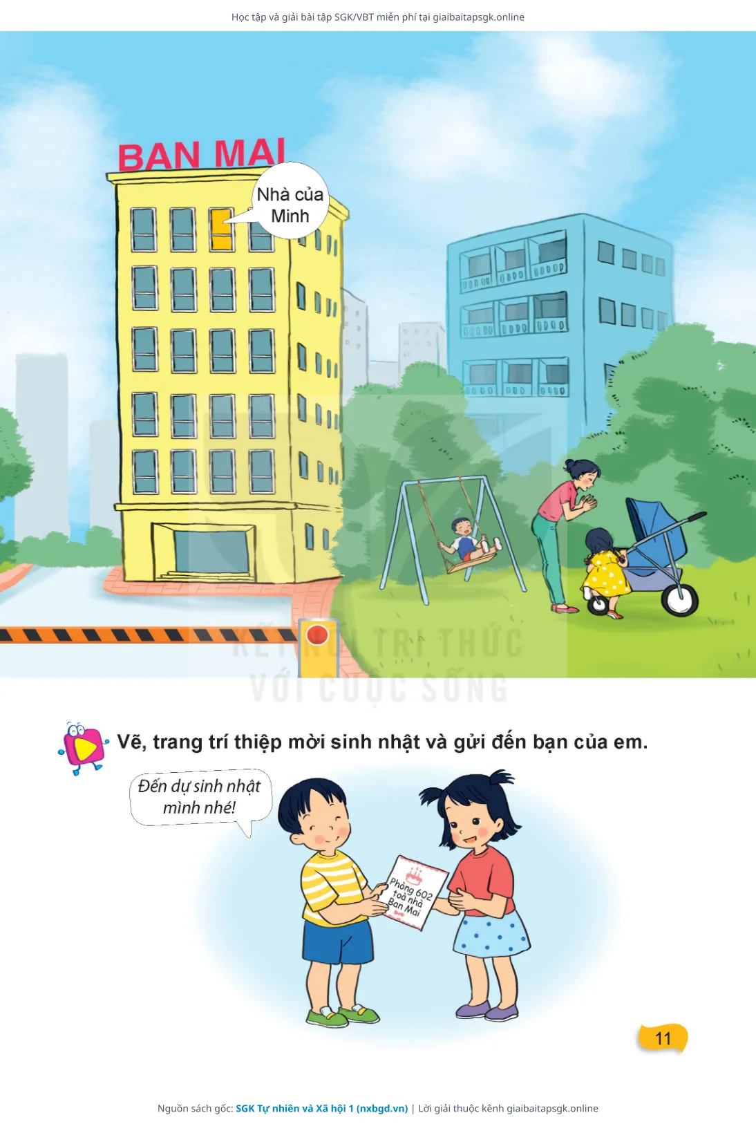 Trang 12 sách giáo khoa SGK Tự nhiên và Xã hội 1 thu nhỏ