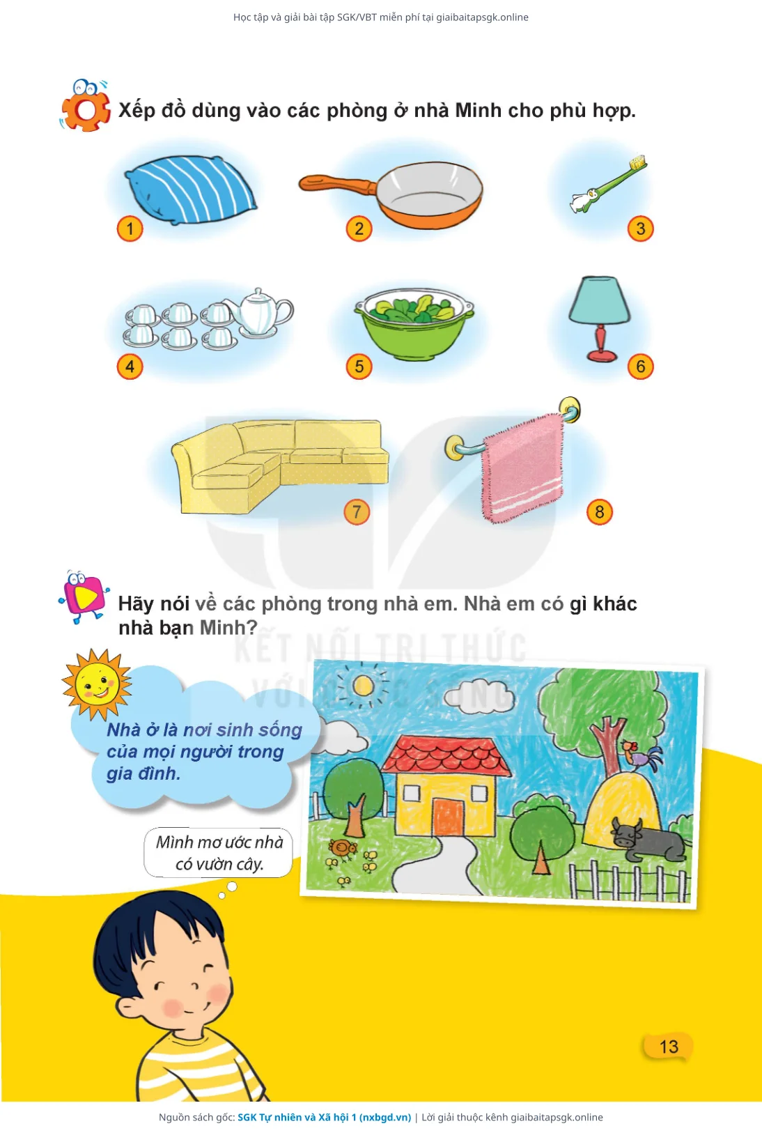 Trang 14 sách giáo khoa SGK Tự nhiên và Xã hội 1 thu nhỏ