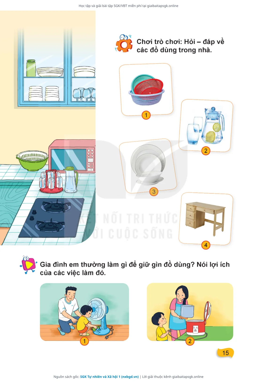 Trang 16 sách giáo khoa SGK Tự nhiên và Xã hội 1 thu nhỏ