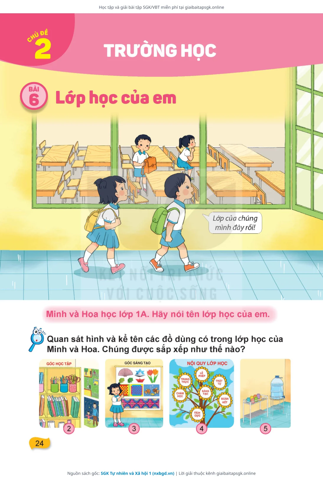 Trang 25 sách giáo khoa SGK Tự nhiên và Xã hội 1 thu nhỏ