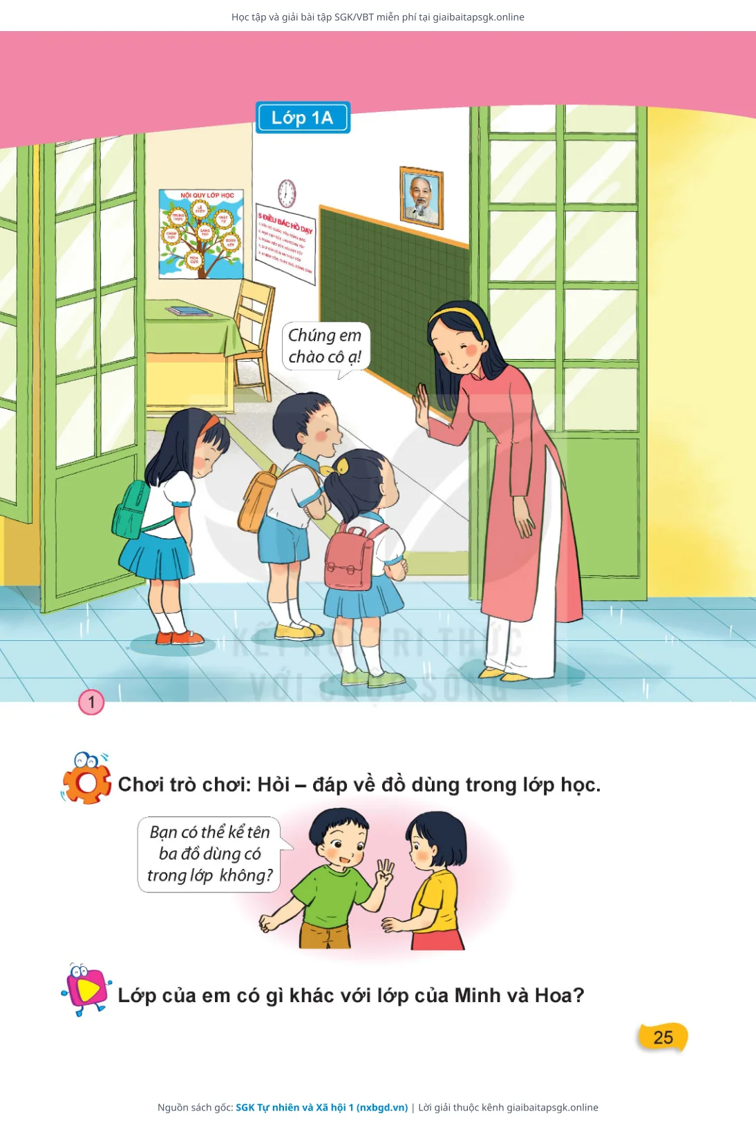 Trang 26 sách giáo khoa SGK Tự nhiên và Xã hội 1 thu nhỏ