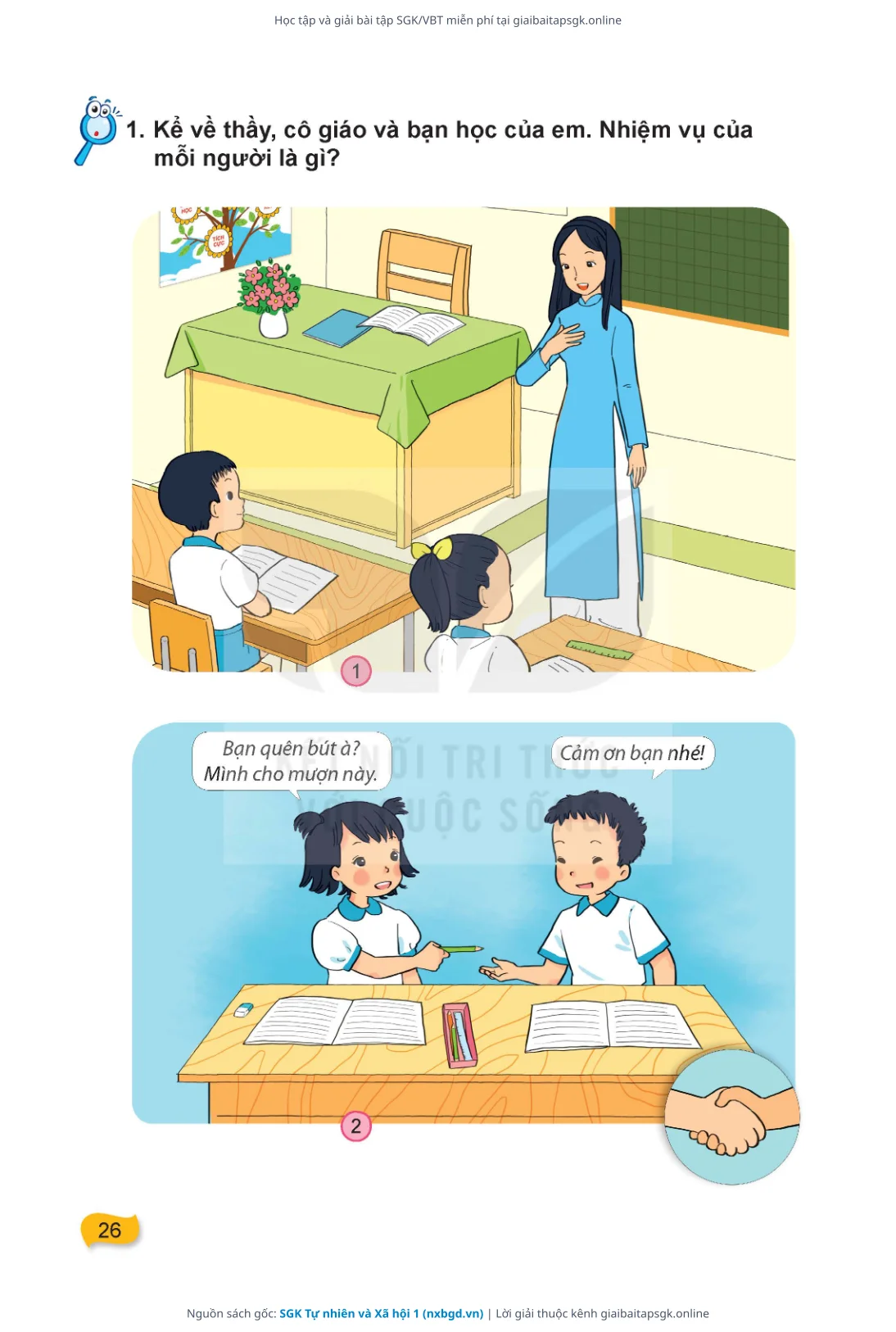 Trang 27 sách giáo khoa SGK Tự nhiên và Xã hội 1 thu nhỏ