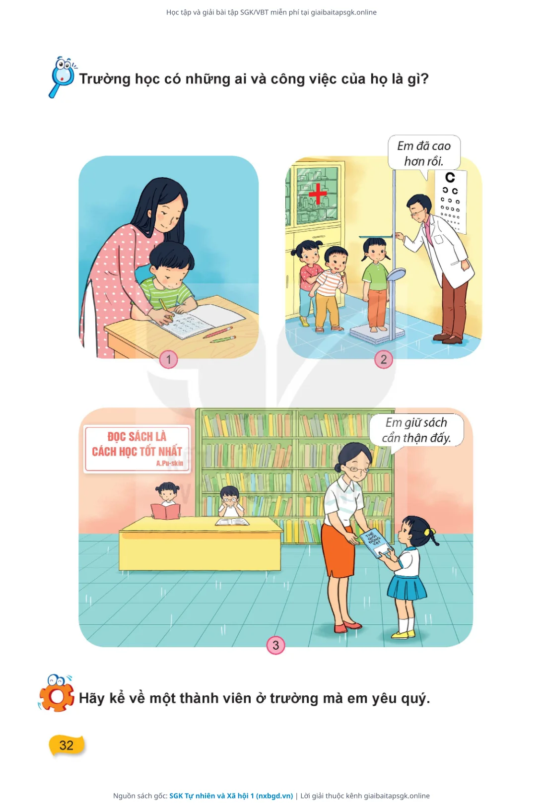 Trang 33 sách giáo khoa SGK Tự nhiên và Xã hội 1 thu nhỏ