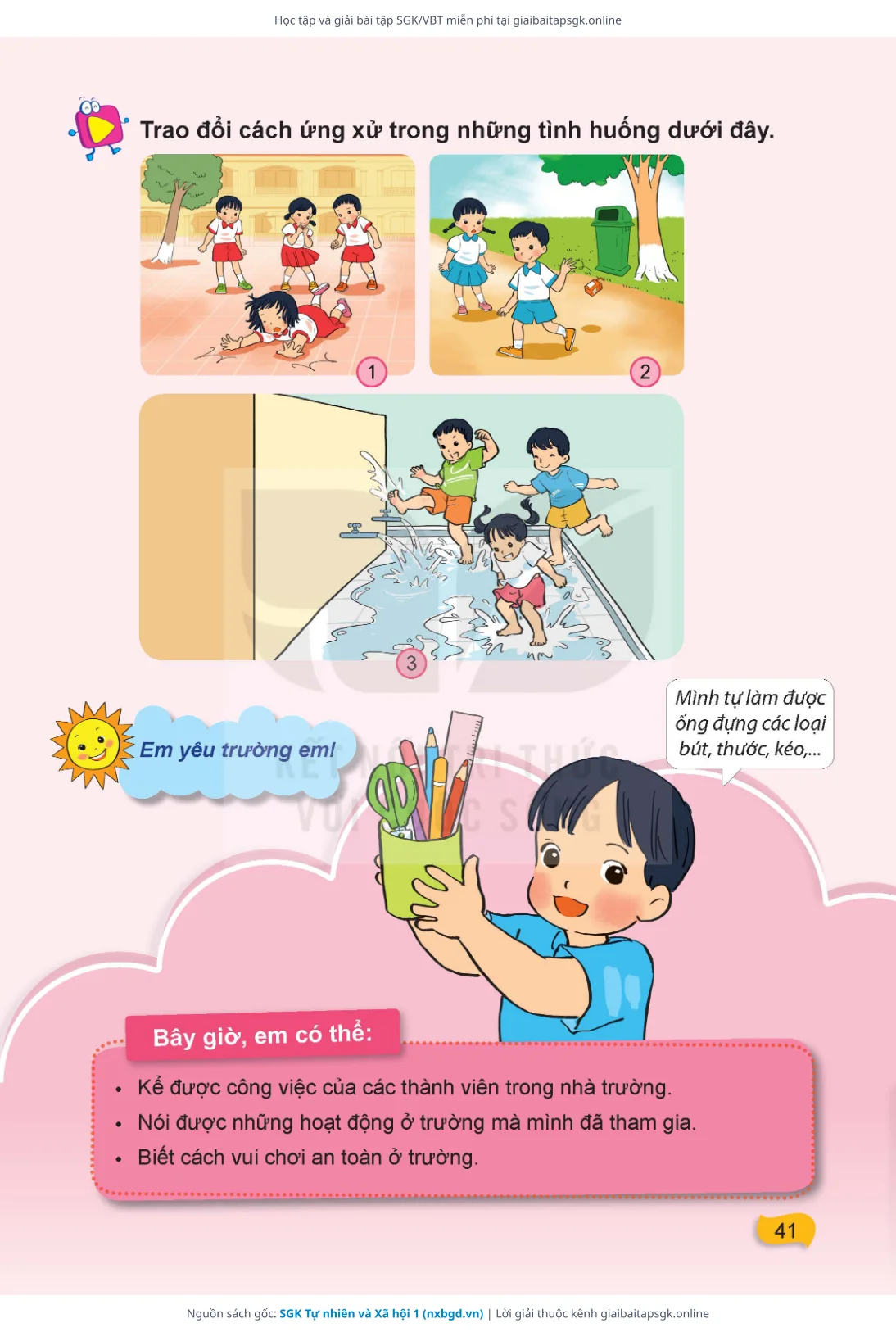Trang 42 sách giáo khoa SGK Tự nhiên và Xã hội 1 thu nhỏ