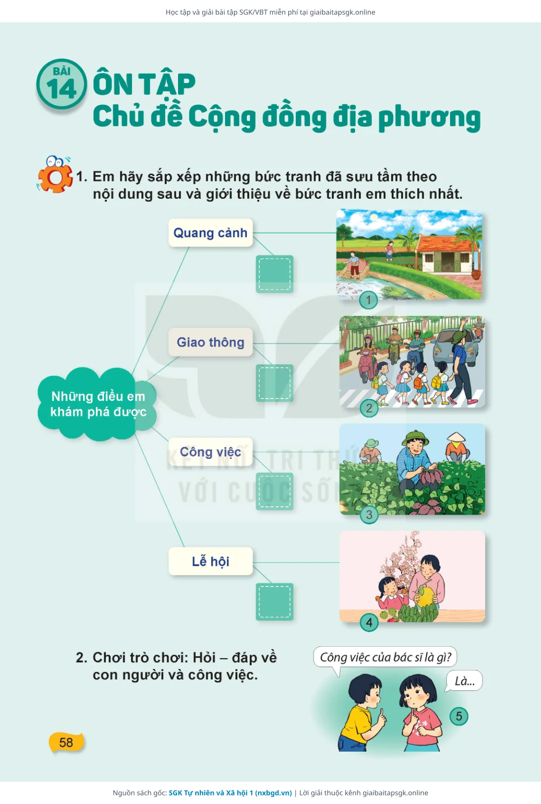Trang 59 sách giáo khoa SGK Tự nhiên và Xã hội 1 thu nhỏ