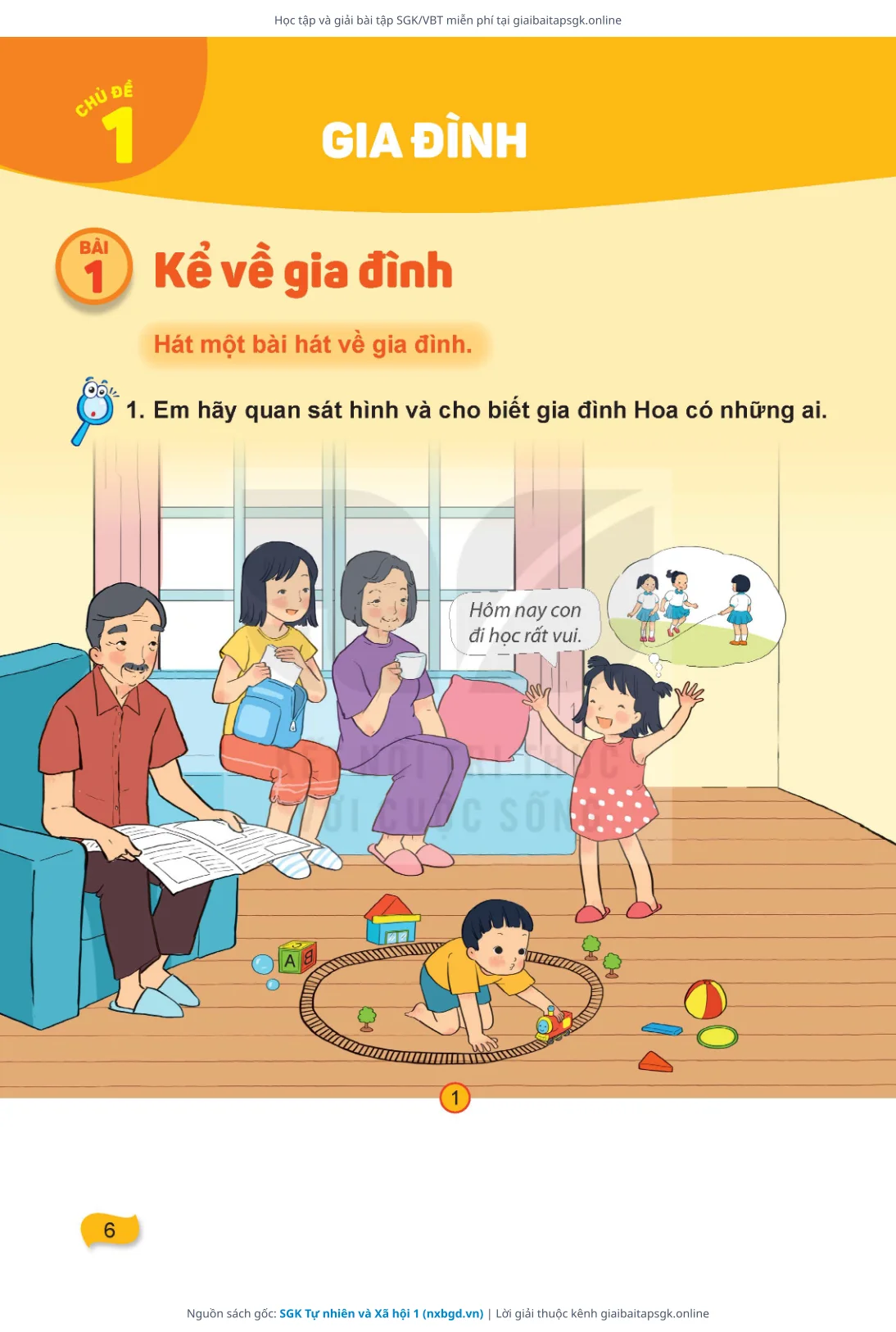 Trang 7 sách giáo khoa SGK Tự nhiên và Xã hội 1 thu nhỏ
