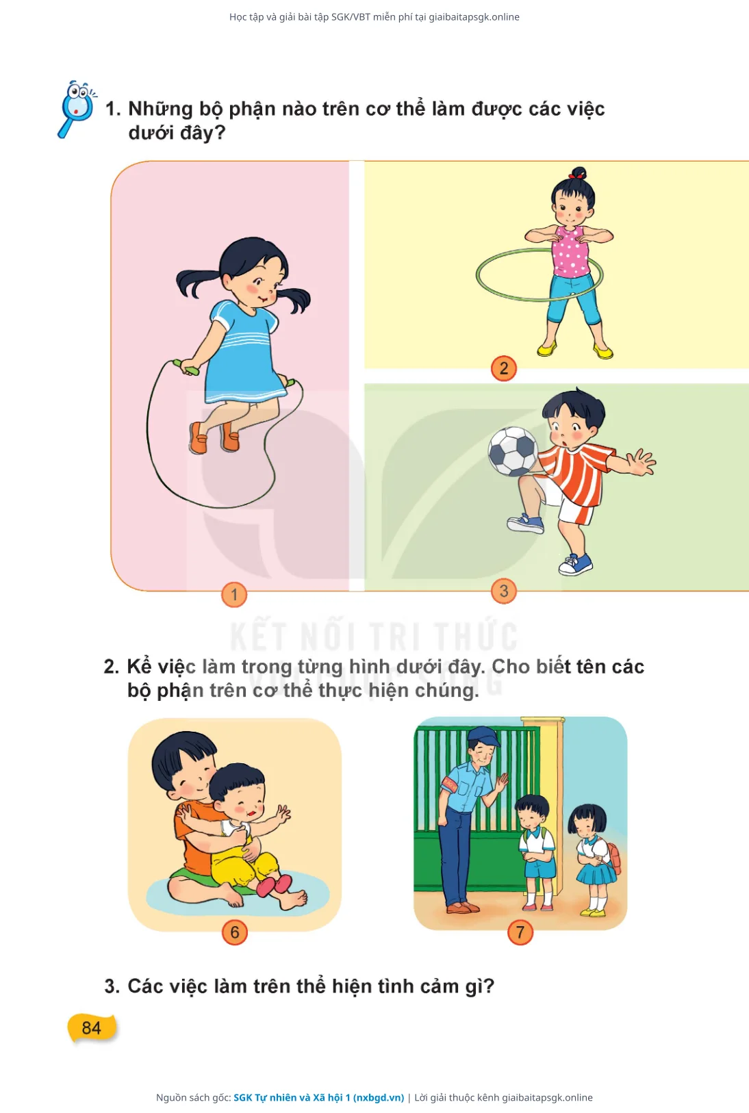 Trang 85 sách giáo khoa SGK Tự nhiên và Xã hội 1 thu nhỏ