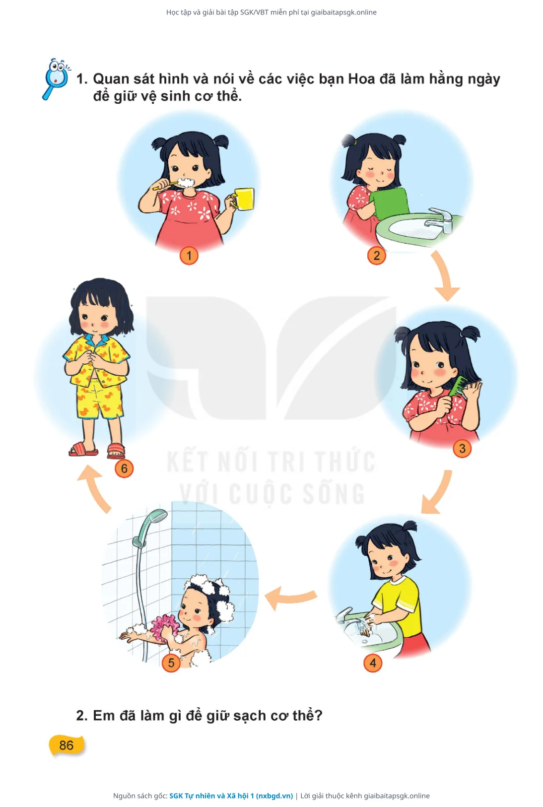 Trang 87 sách giáo khoa SGK Tự nhiên và Xã hội 1 thu nhỏ