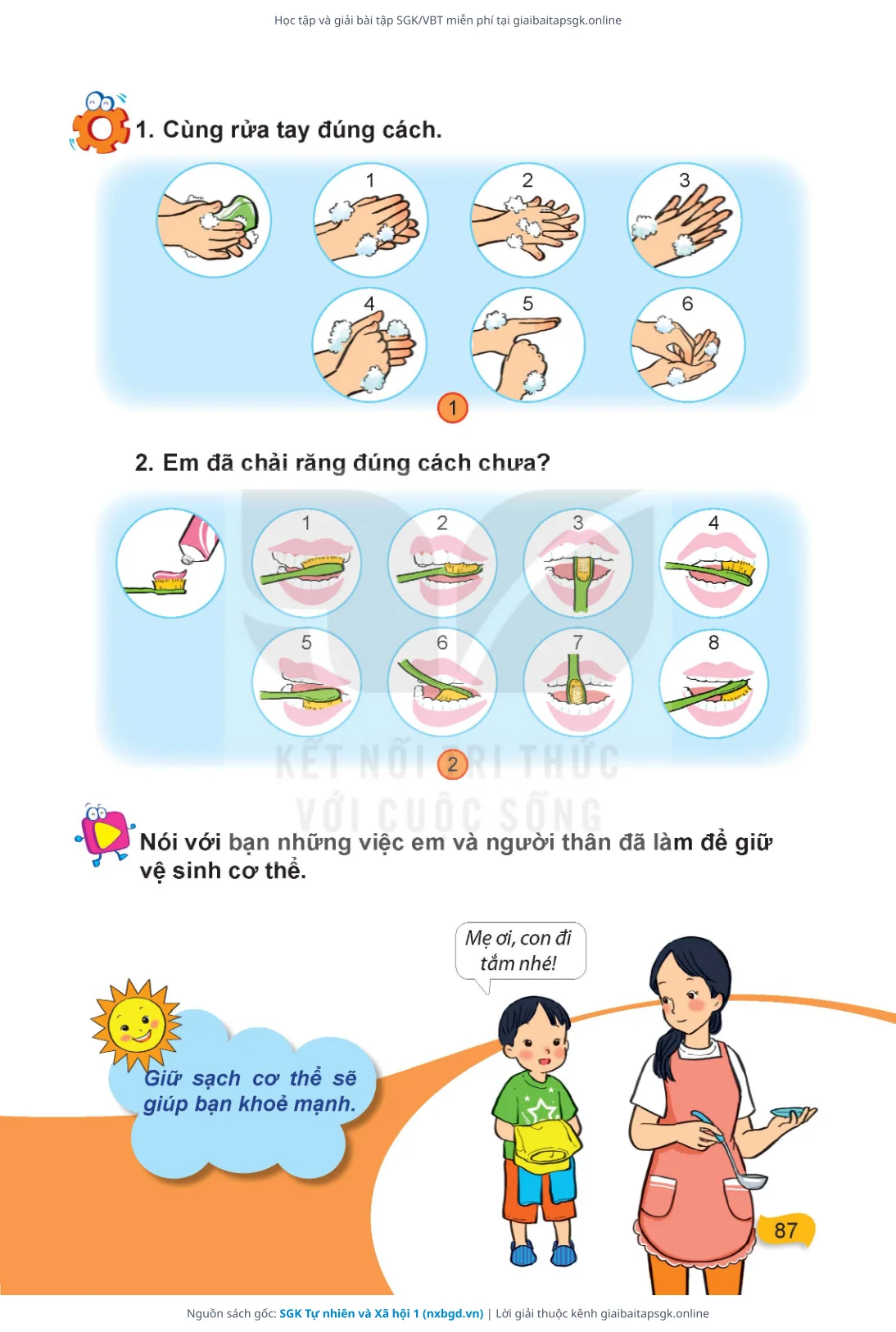 Trang 88 sách giáo khoa SGK Tự nhiên và Xã hội 1 thu nhỏ