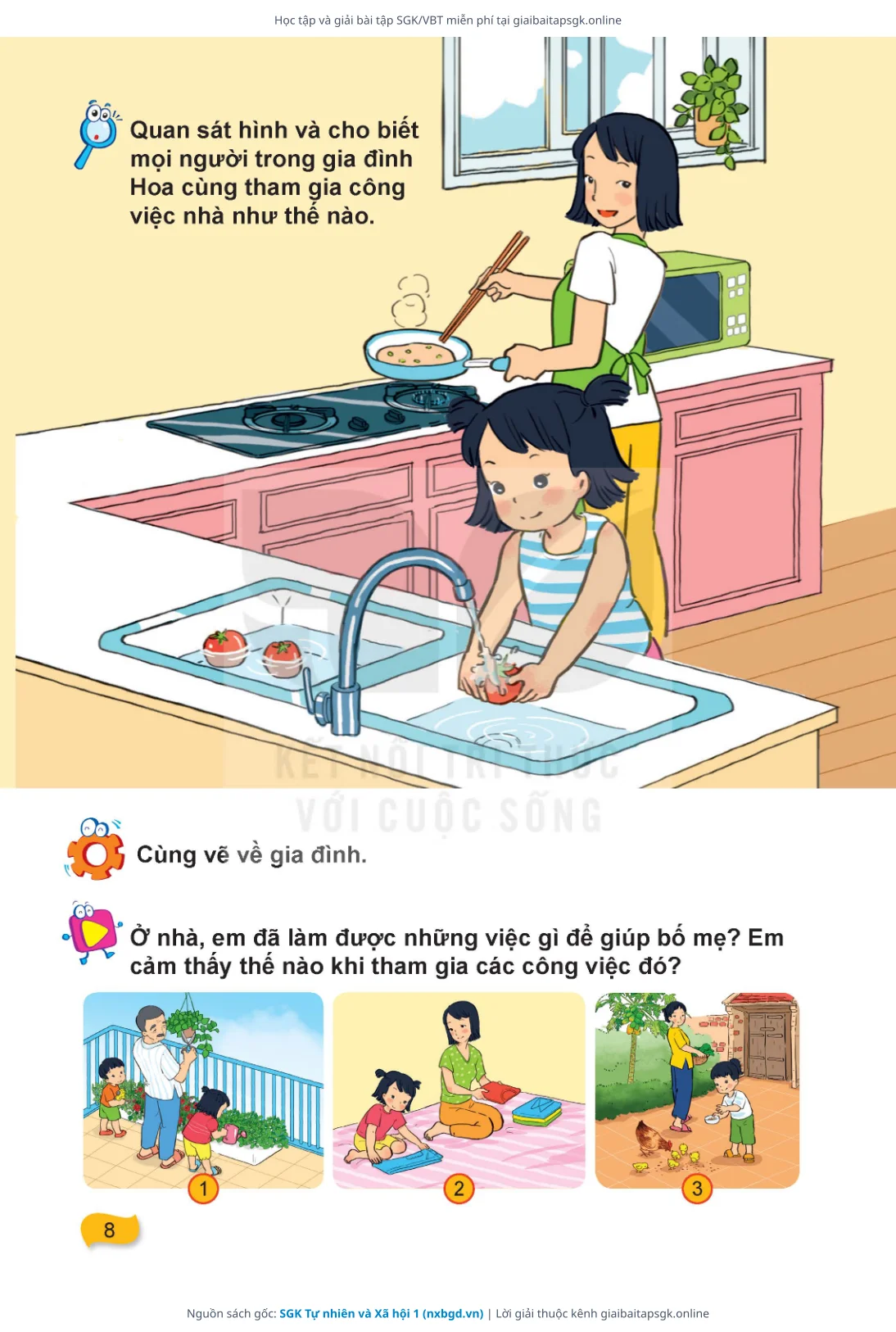 Trang 9 sách giáo khoa SGK Tự nhiên và Xã hội 1 thu nhỏ