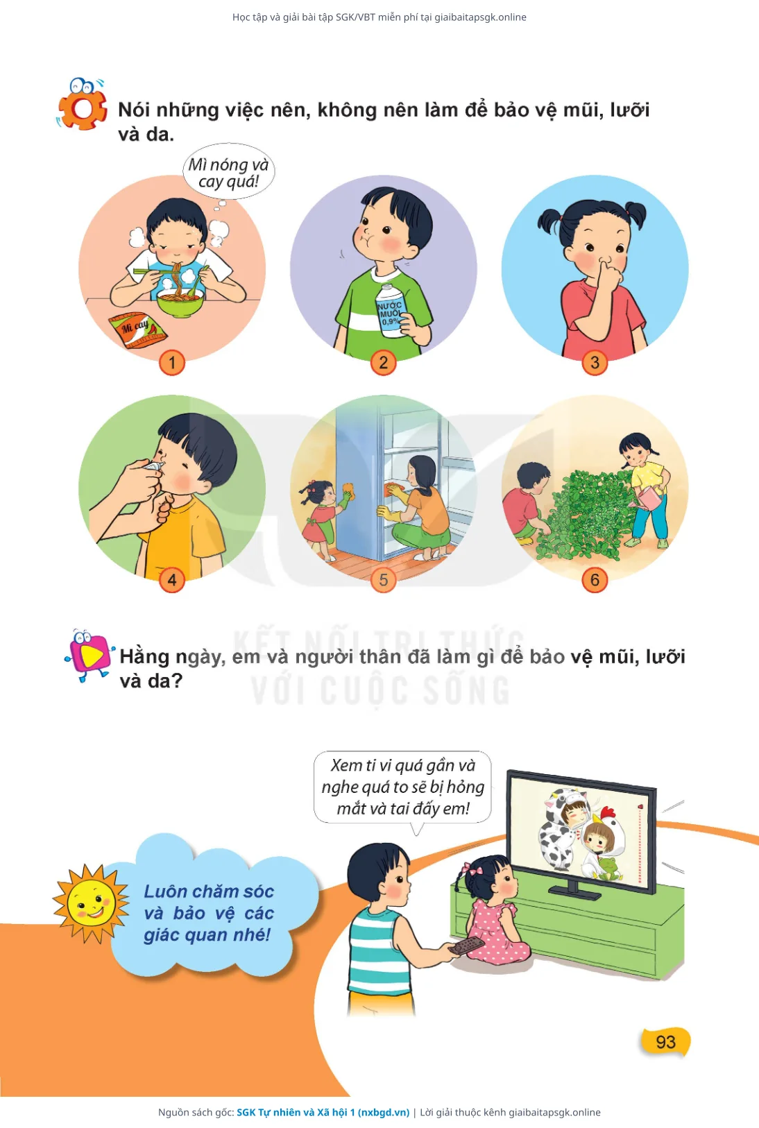 Trang 94 sách giáo khoa SGK Tự nhiên và Xã hội 1 thu nhỏ