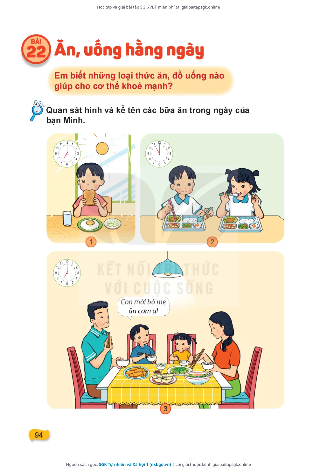 Trang 95 sách giáo khoa SGK Tự nhiên và Xã hội 1 thu nhỏ