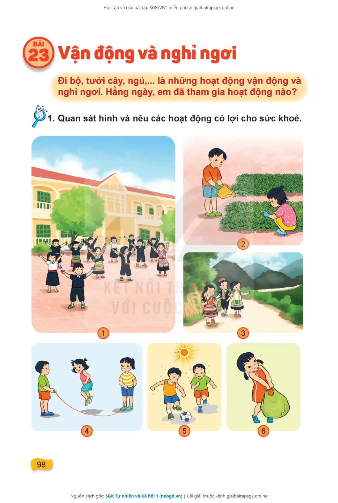 Trang 99 sách giáo khoa SGK Tự nhiên và Xã hội 1 thu nhỏ