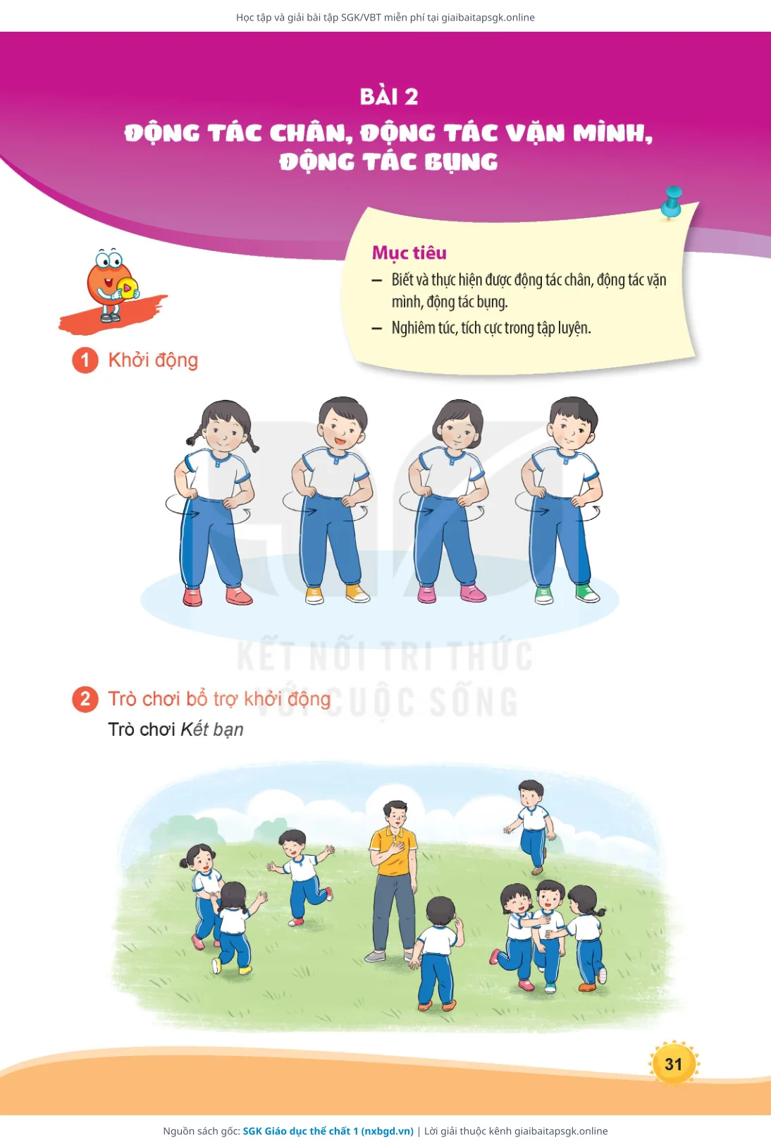 Trang 32 sách giáo khoa SGK Giáo dục thể chất 1 thu nhỏ