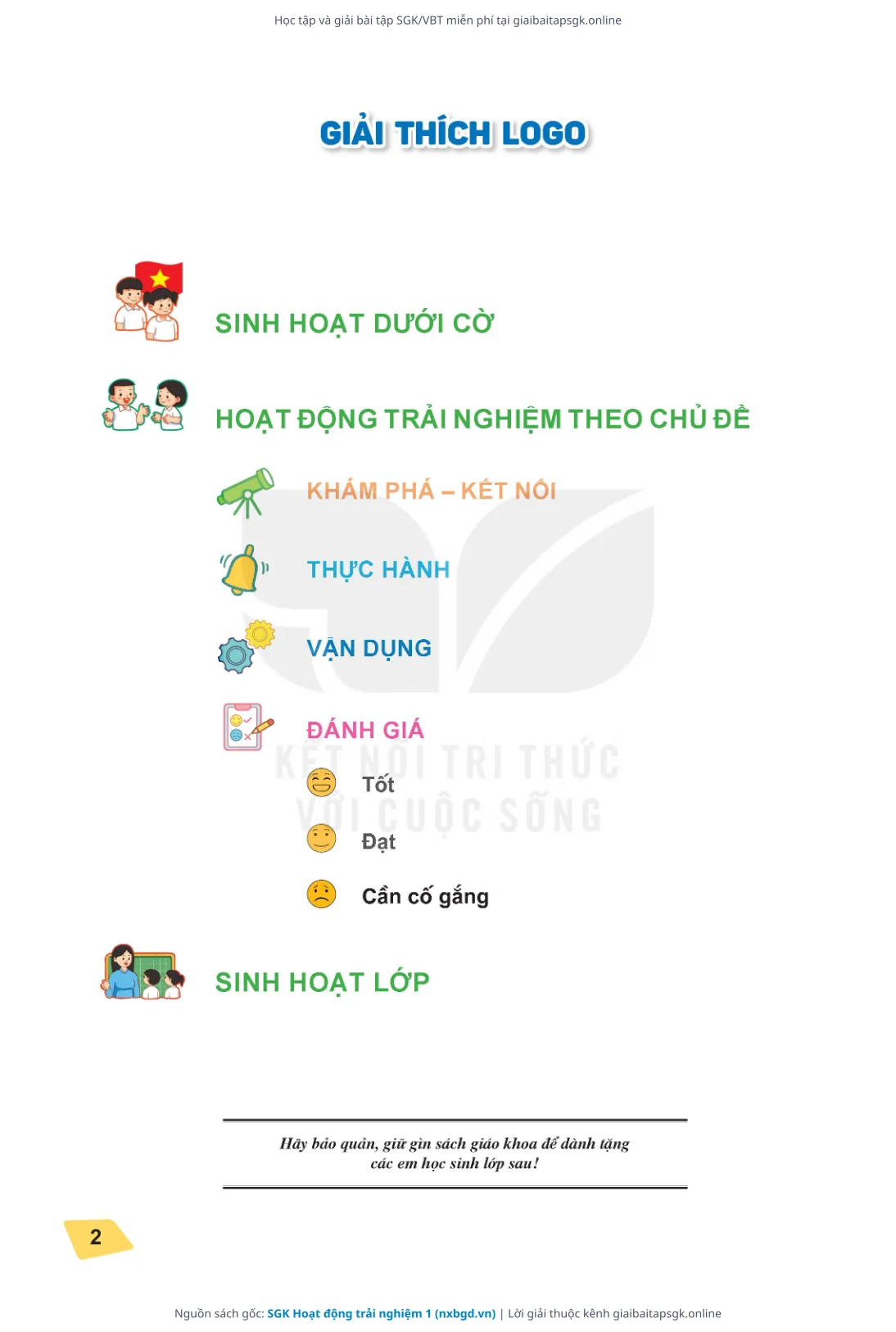 Trang 3 sách giáo khoa SGK Hoạt động trải nghiệm 1 thu nhỏ