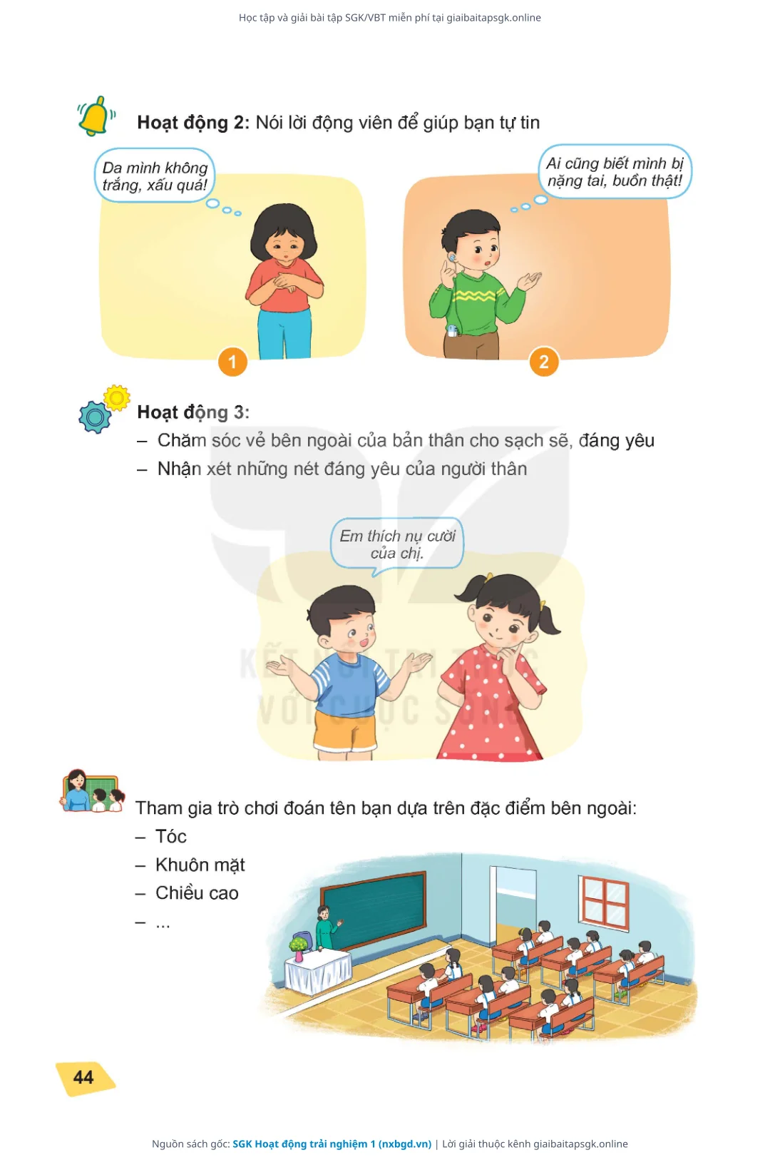 Trang 45 sách giáo khoa SGK Hoạt động trải nghiệm 1 thu nhỏ