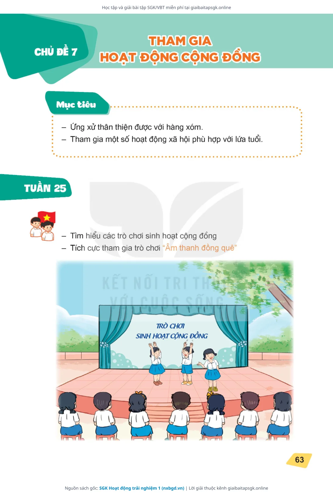 Trang 63 sách giáo khoa SGK Hoạt động trải nghiệm 1 thu nhỏ