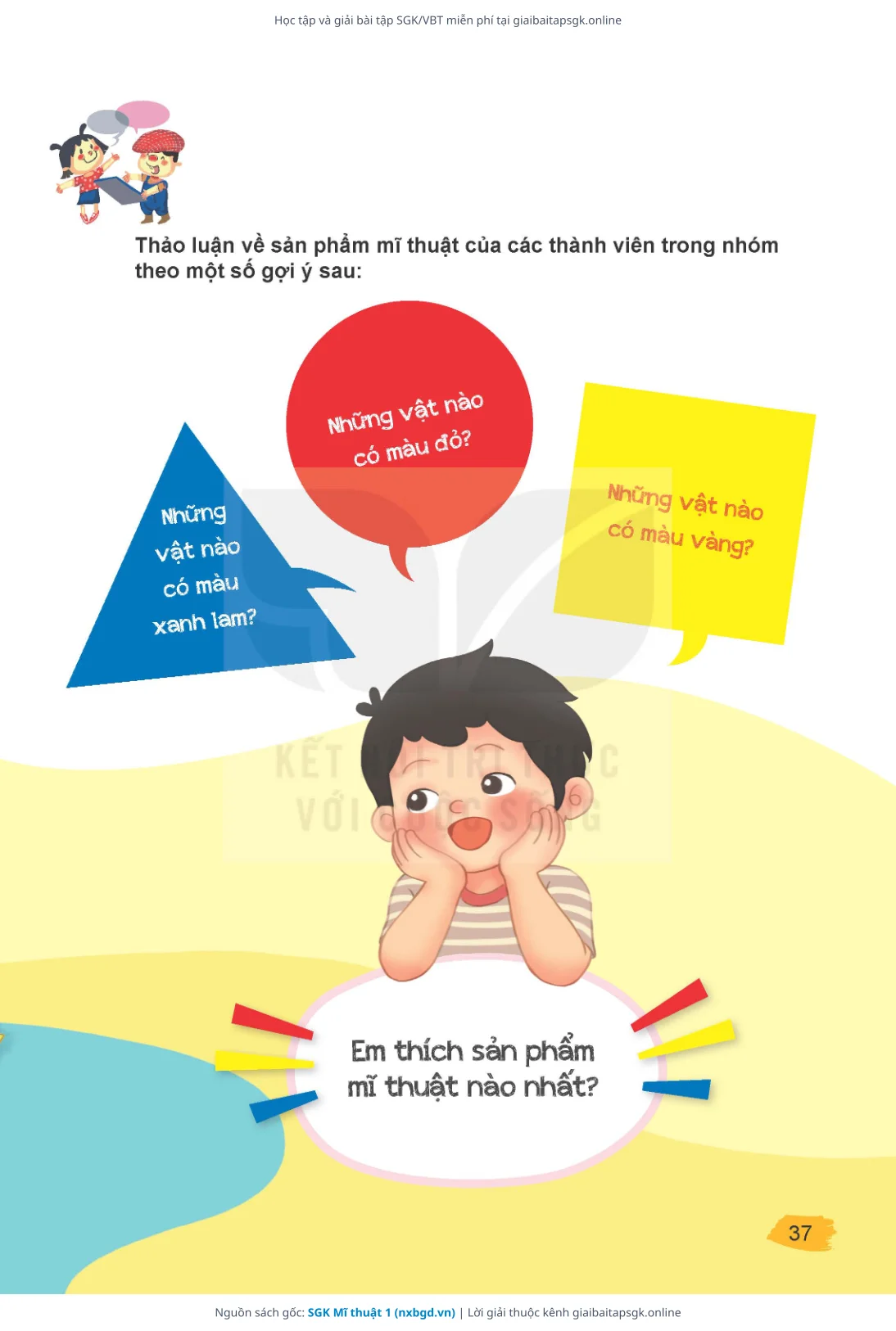 Trang 37 sách giáo khoa SGK Mĩ thuật 1 thu nhỏ