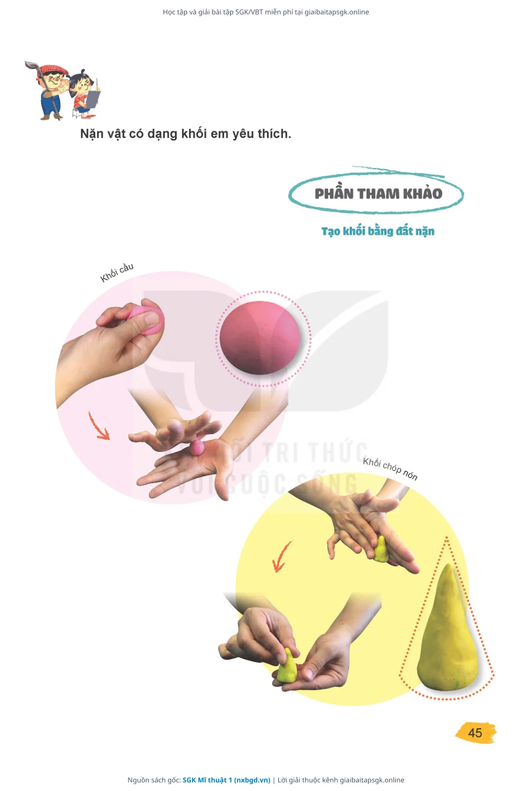 Trang 45 sách giáo khoa SGK Mĩ thuật 1 thu nhỏ
