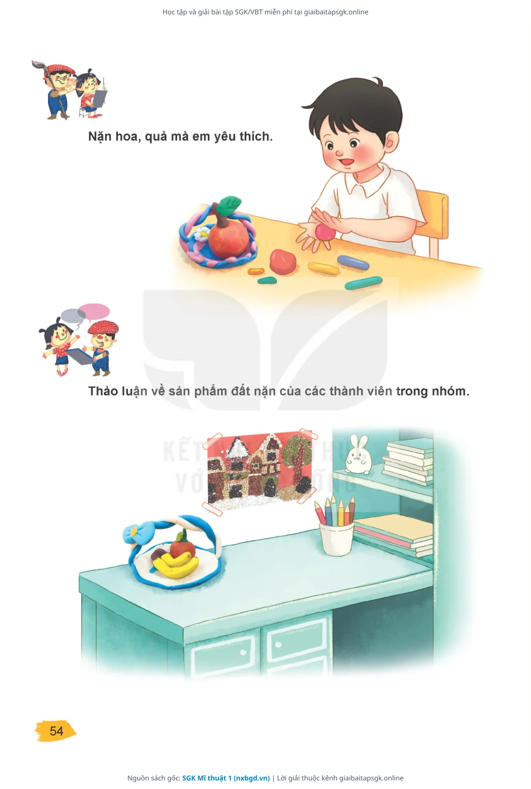 Trang 54 sách giáo khoa SGK Mĩ thuật 1 thu nhỏ