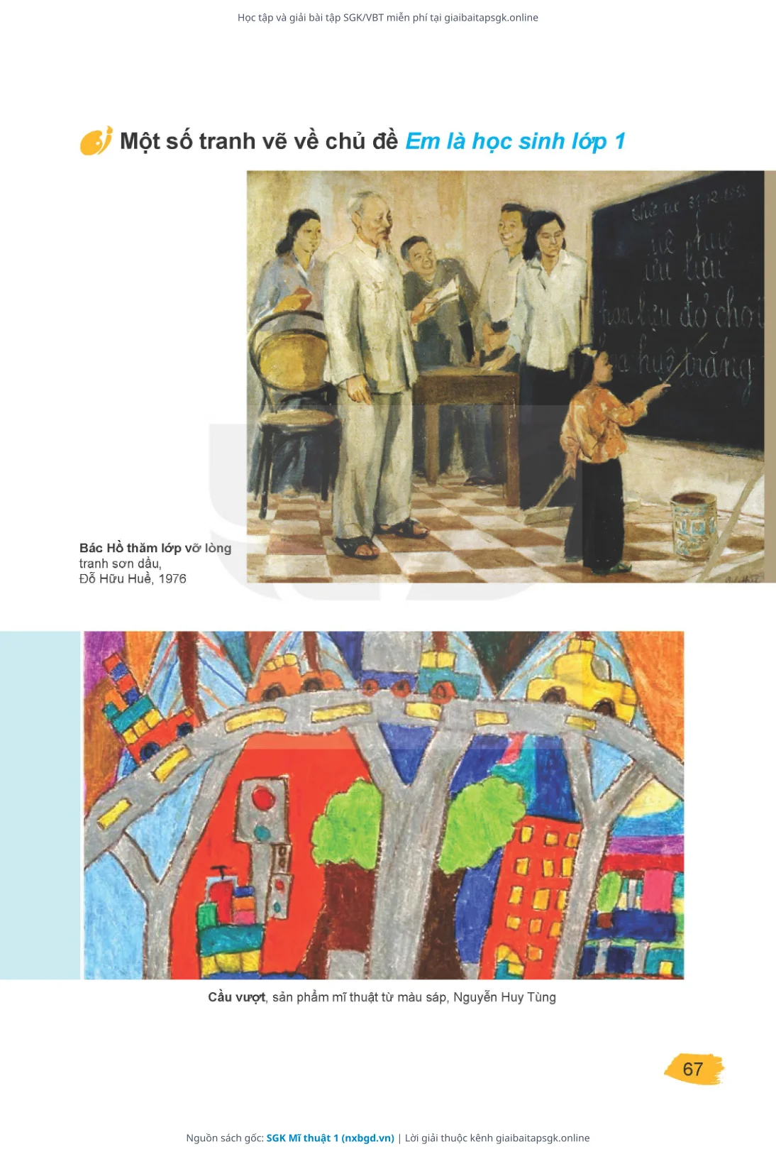 Trang 67 sách giáo khoa SGK Mĩ thuật 1 thu nhỏ