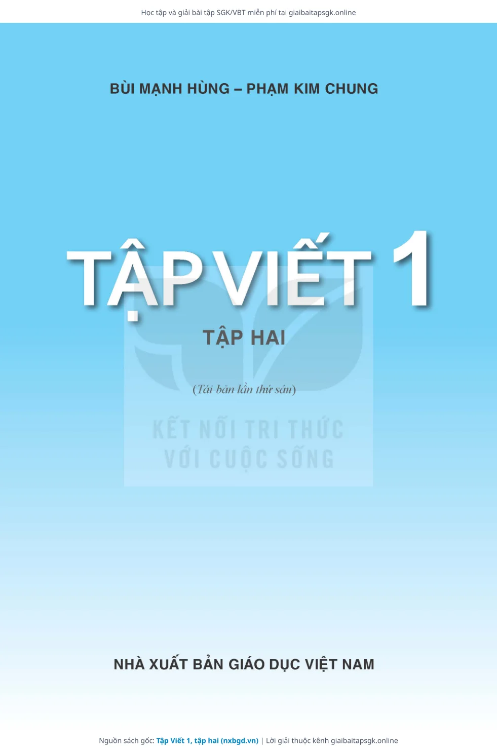 Trang 2 sách giáo khoa Tập Viết 1, tập hai thu nhỏ