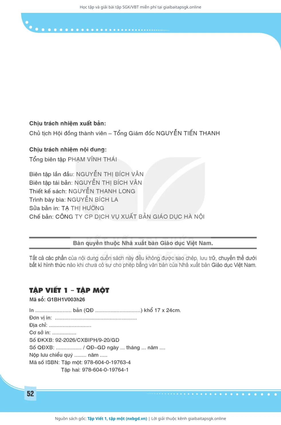 Trang 8 sách giáo khoa Tập Viết 1, tập một thu nhỏ