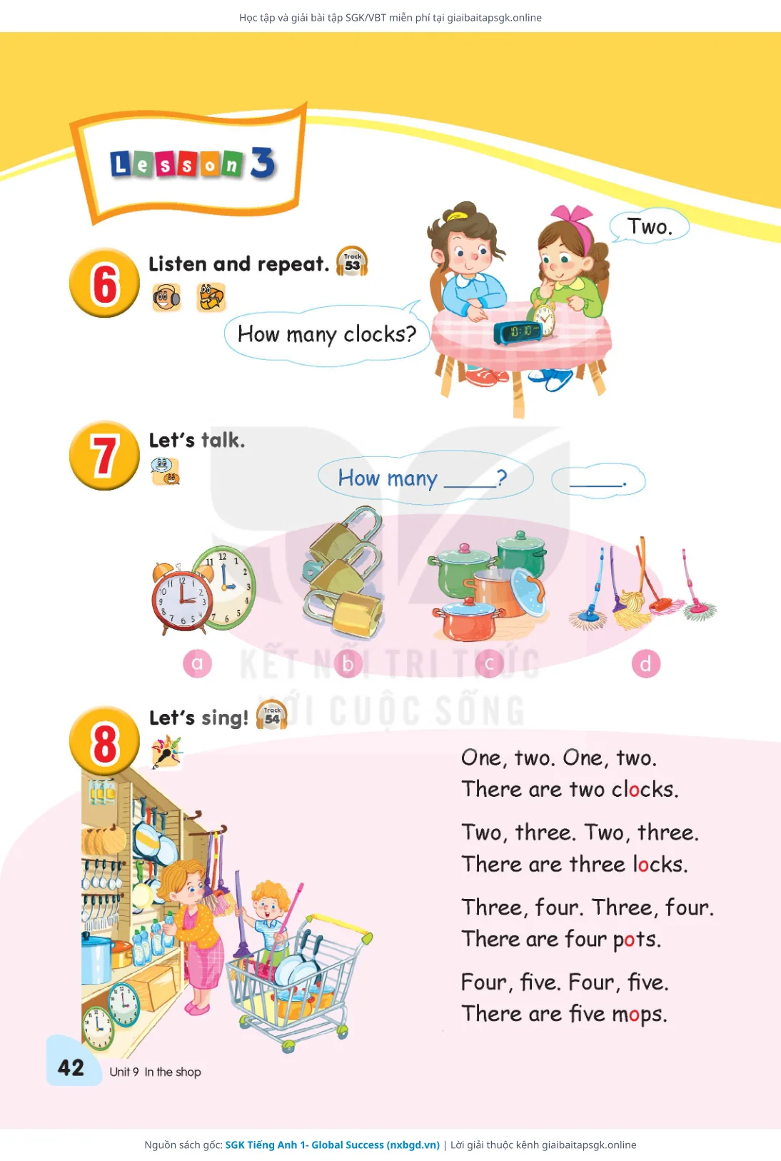 Trang 42 sách giáo khoa SGK Tiếng Anh 1- Global Success thu nhỏ