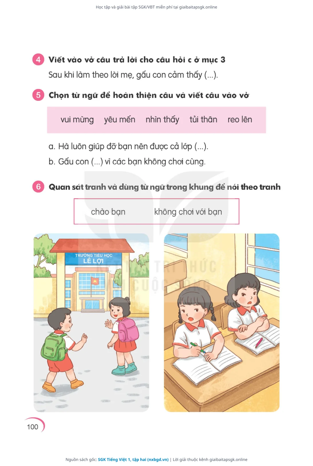 Trang 101 sách giáo khoa SGK Tiếng Việt 1, tập hai thu nhỏ