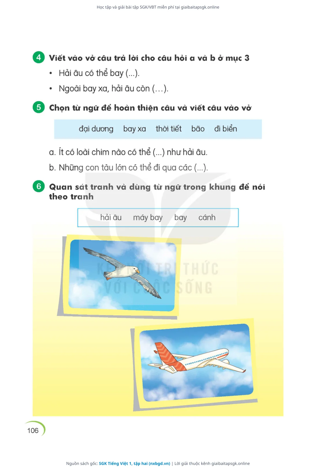 Trang 106 sách giáo khoa SGK Tiếng Việt 1, tập hai thu nhỏ