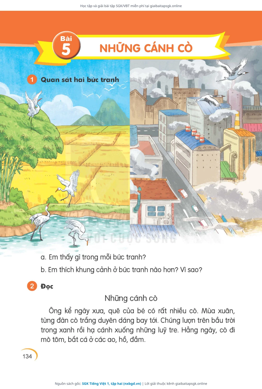 Trang 135 sách giáo khoa SGK Tiếng Việt 1, tập hai thu nhỏ