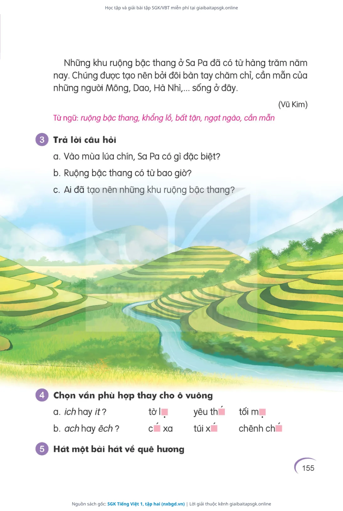 Trang 155 sách giáo khoa SGK Tiếng Việt 1, tập hai thu nhỏ
