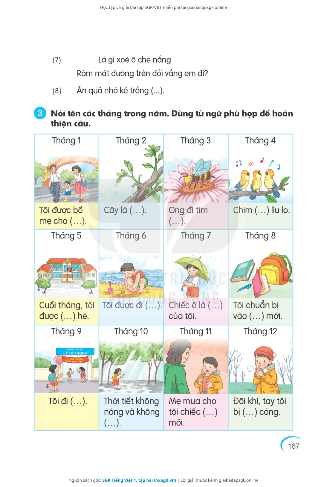 Trang 168 sách giáo khoa SGK Tiếng Việt 1, tập hai thu nhỏ