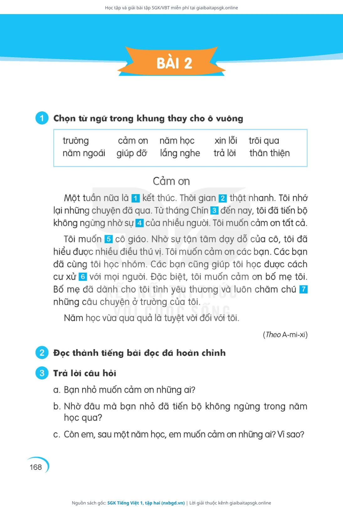 Trang 169 sách giáo khoa SGK Tiếng Việt 1, tập hai thu nhỏ